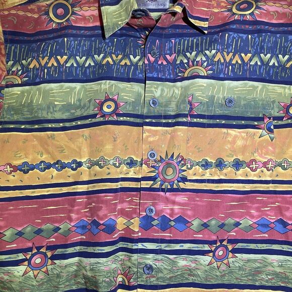 Vintage‎ Mens Hawaiian Shirts (LOT OF 2) The Territory Ahead Size Large Colorful - Picture 8 of 16